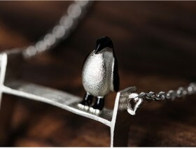 Handmade-Silver-Penguin-Agate-elephant-necklace (6)
